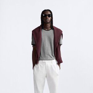 Zara T-SHIRT WITH CONTRASTING TRIM